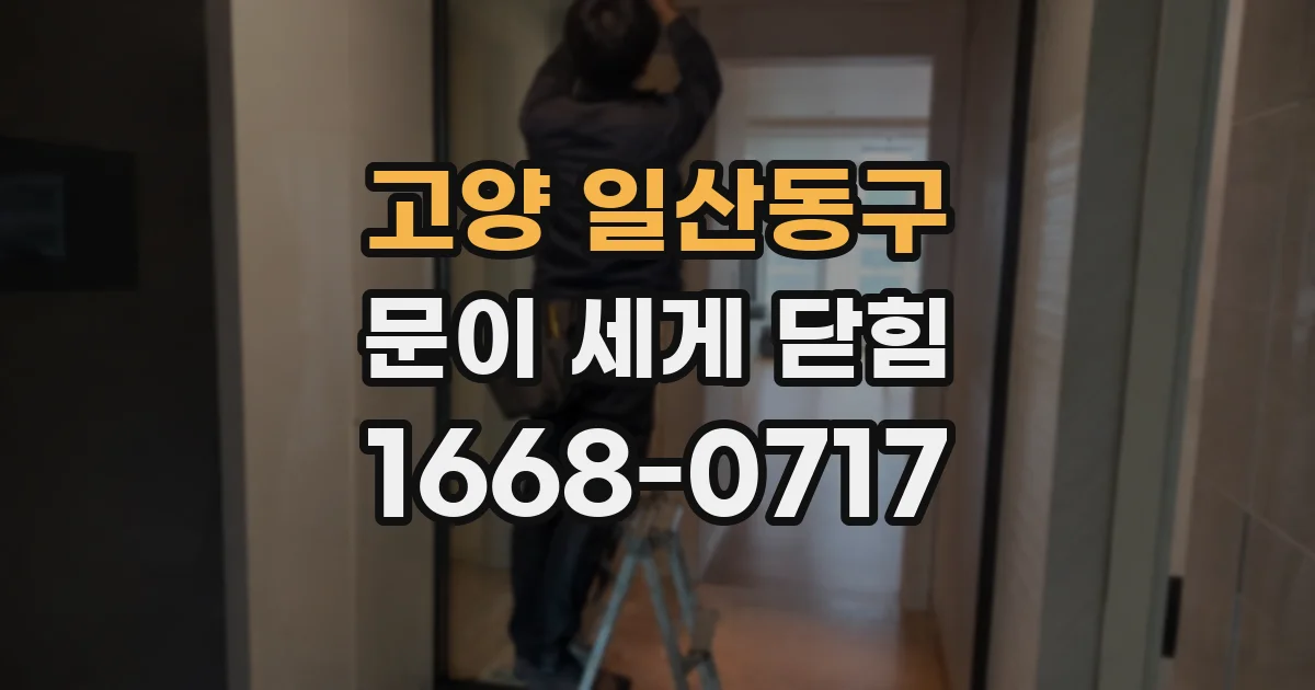 고양 일산동구 문이 세게 닫힘
