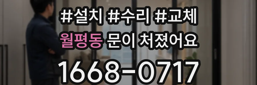 월평동 문이 처졌어요