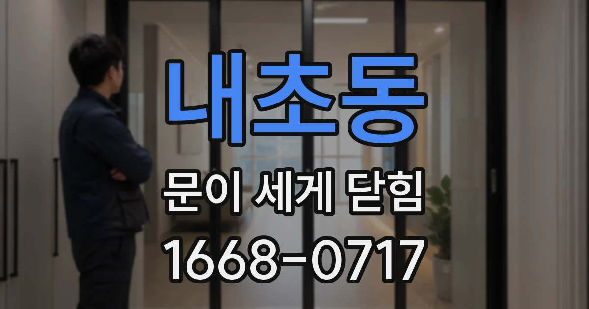 내초동 문이 세게 닫힘