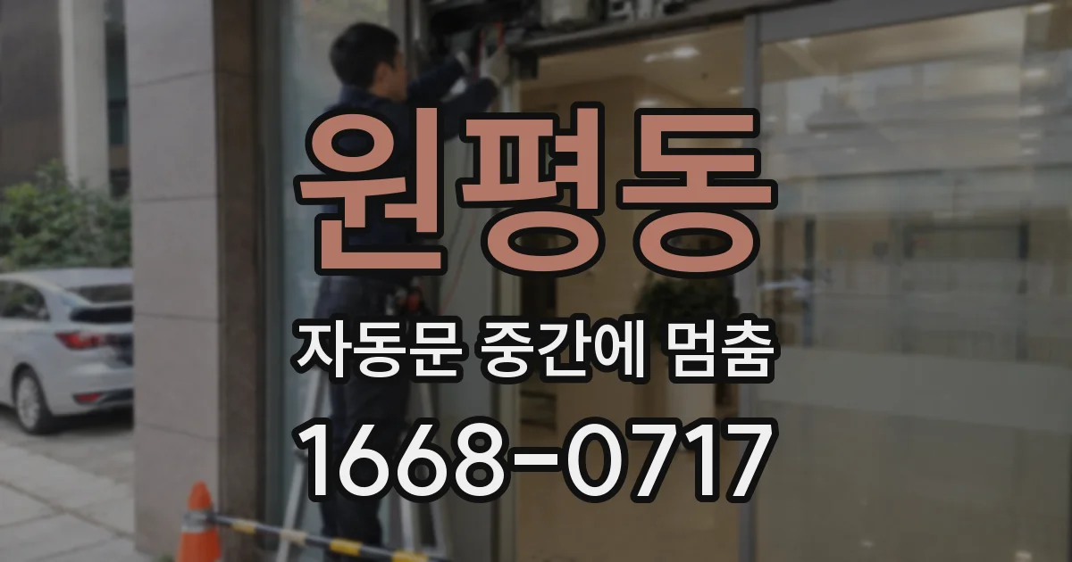 원평동 자동문 중간에 멈춤