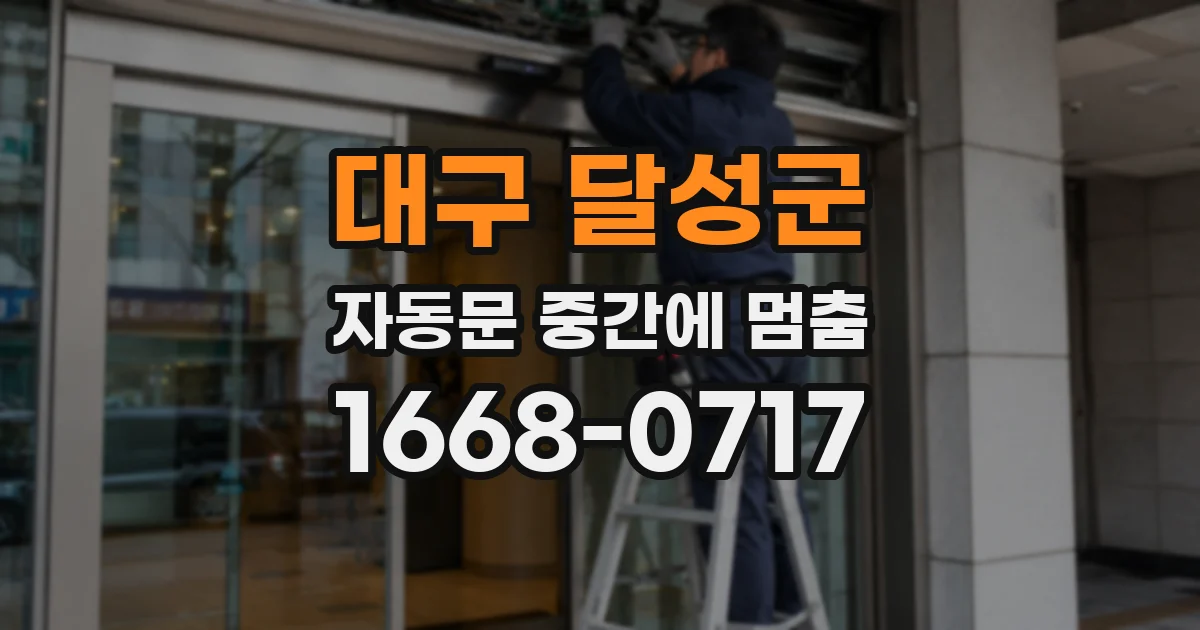 대구 달성군 자동문 중간에 멈춤