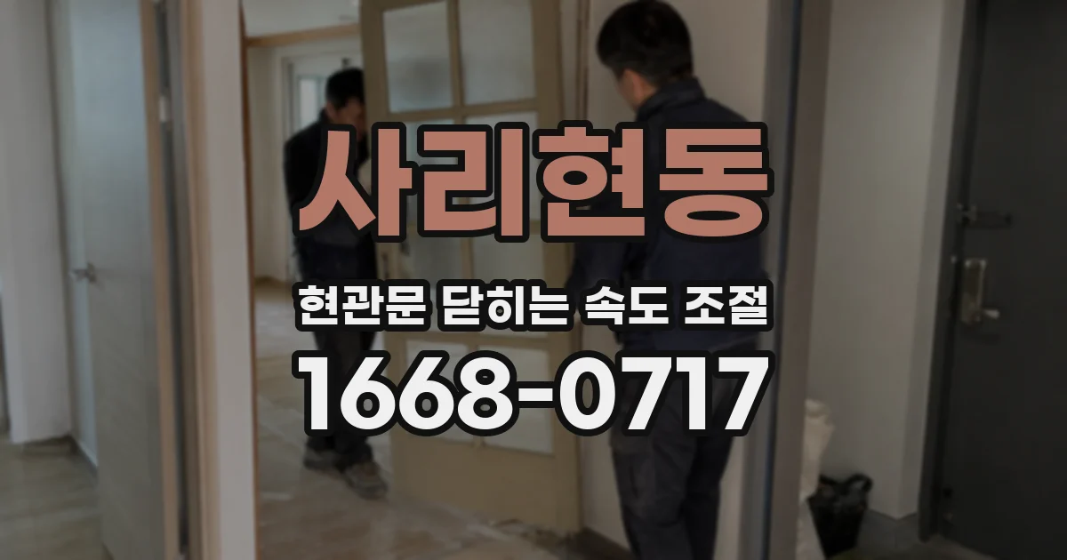 사리현동 현관문 닫히는 속도 조절