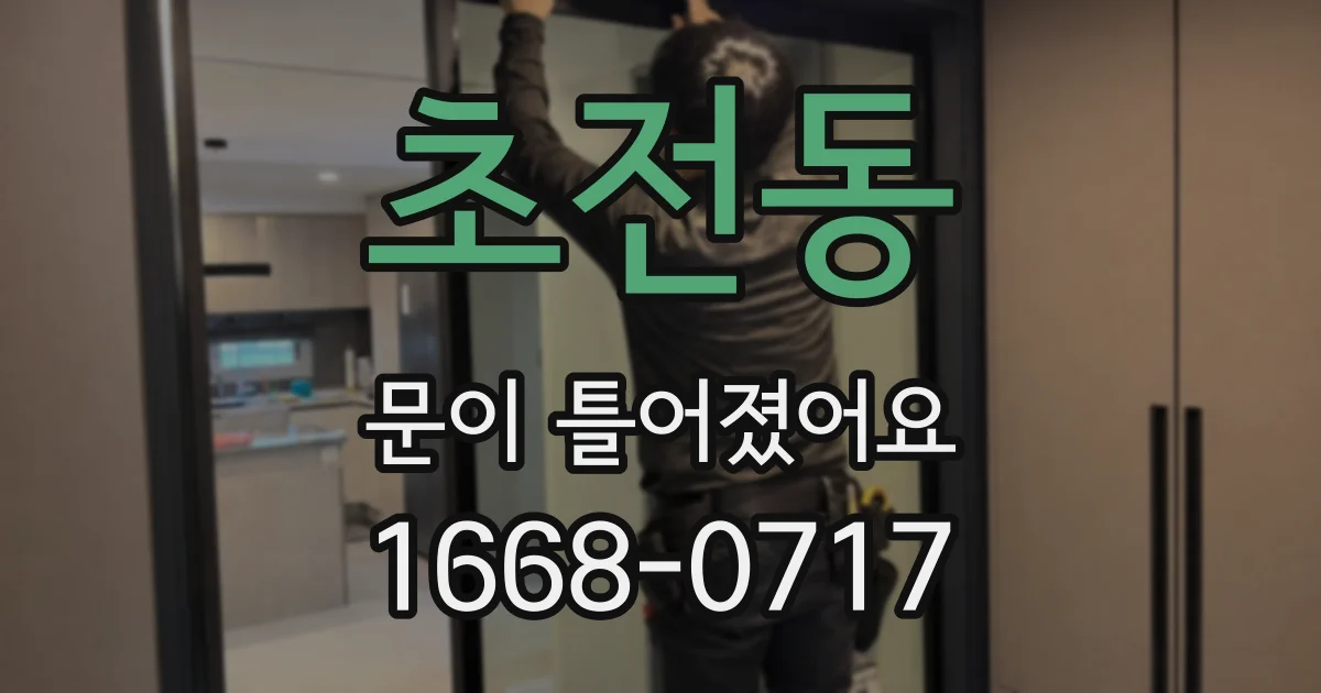 초전동 문이 틀어졌어요