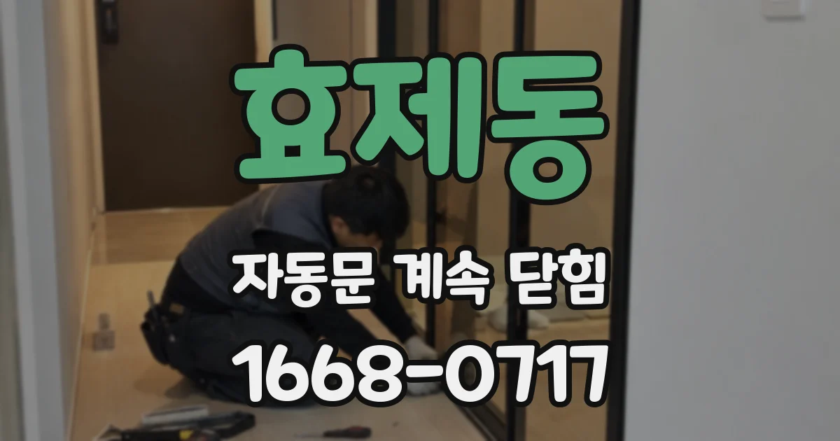 효제동 자동문 계속 닫힘