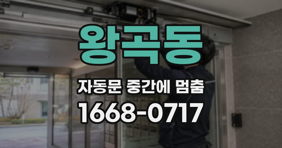 왕곡동 자동문 중간에 멈춤