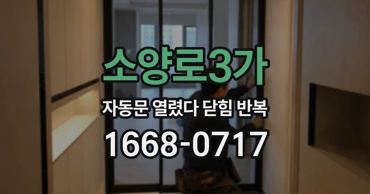 소양로3가 자동문 열렸다 닫힘 반복 현상은 문이 열리자마자 다시 닫히거나, 한 번 멈춘 뒤 재가동되며 반복되는 경우가 많습니다.