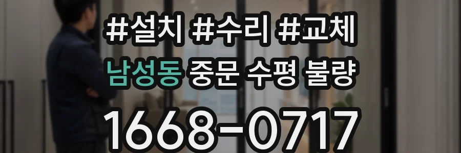 남성동 중문 수평 불량