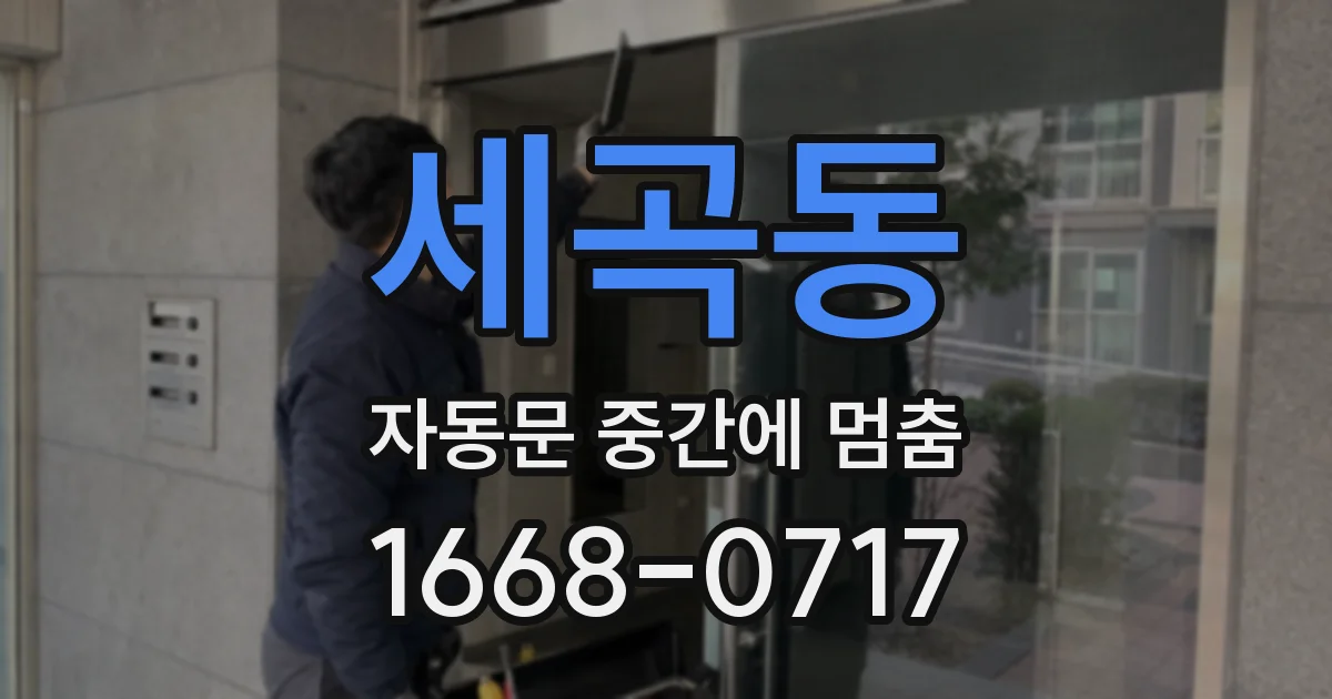 세곡동 자동문 중간에 멈춤