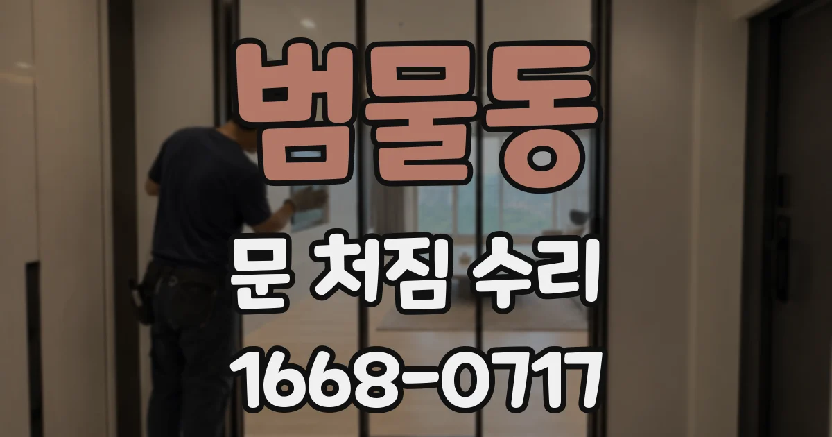 범물동 문 처짐 수리