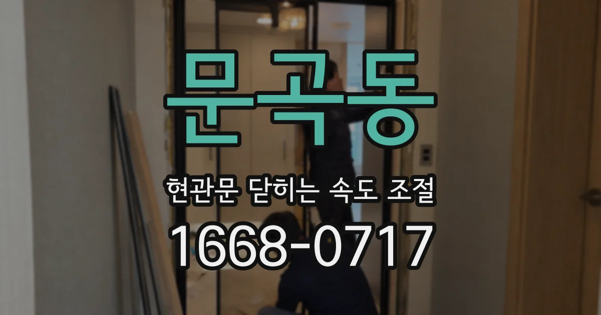 문곡동 현관문 닫히는 속도 조절