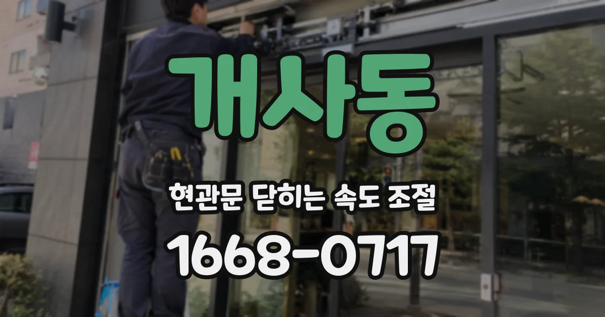 개사동 현관문 닫히는 속도 조절
