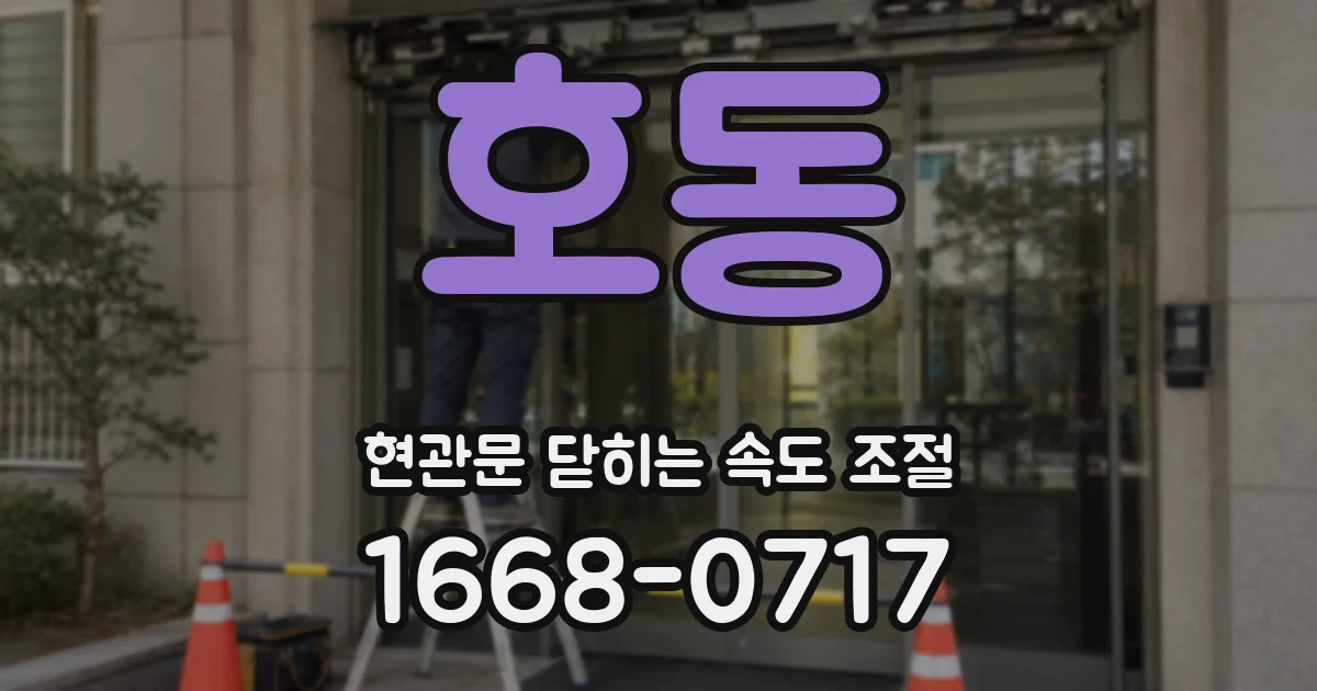 호동 현관문 닫히는 속도 조절