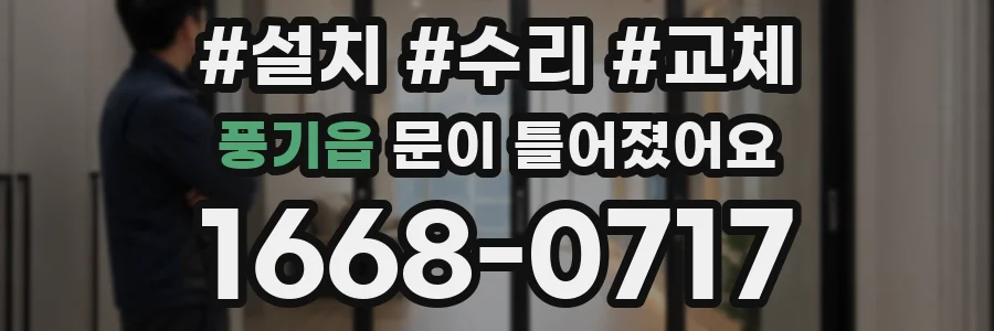 풍기읍 문이 틀어졌어요