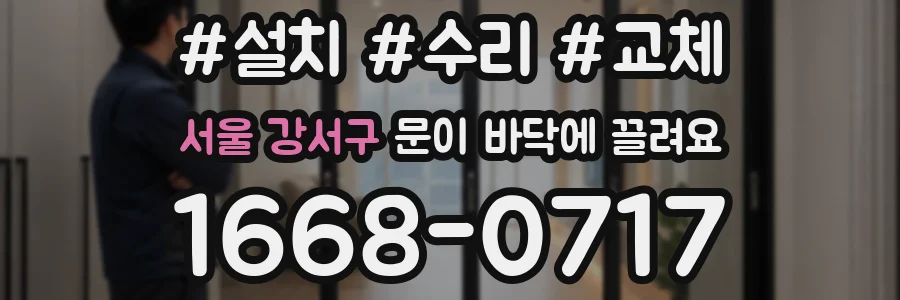 서울 강서구 문이 바닥에 끌려요
