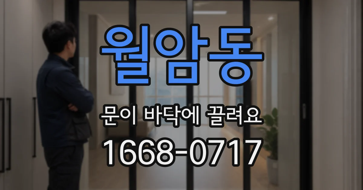 월암동 문이 바닥에 끌려요