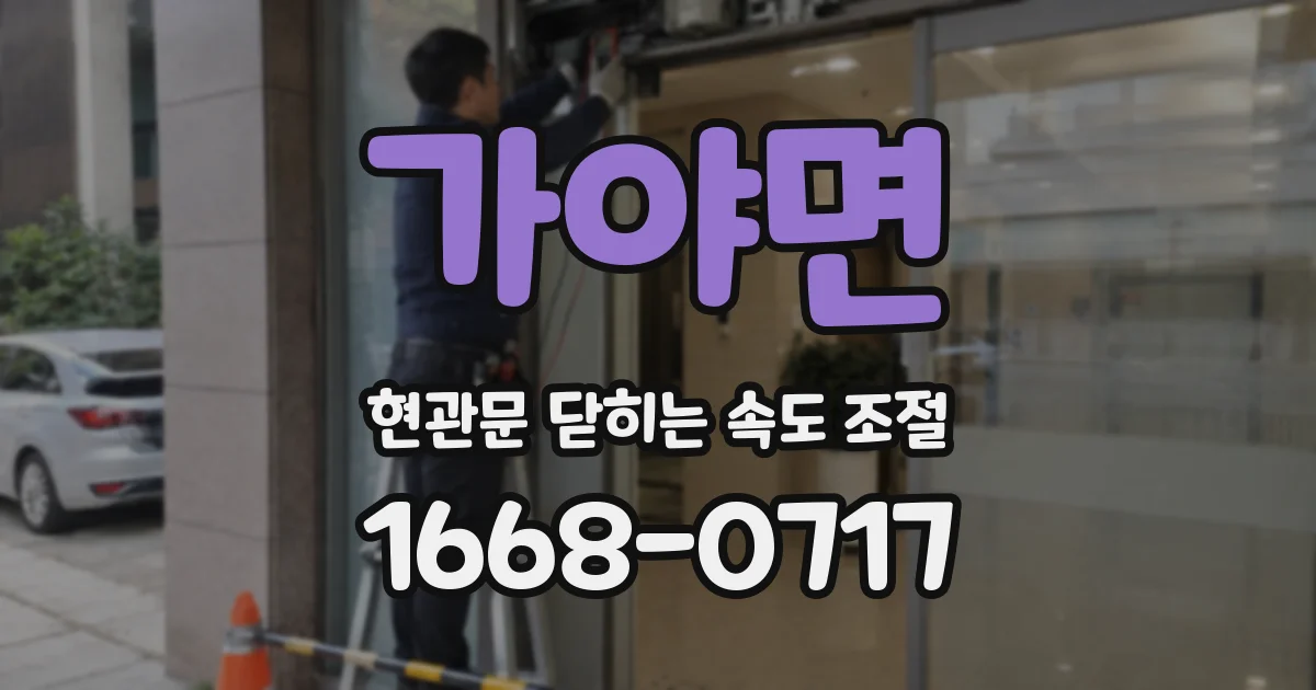 가야면 현관문 닫히는 속도 조절