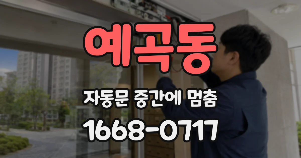 예곡동 자동문 중간에 멈춤