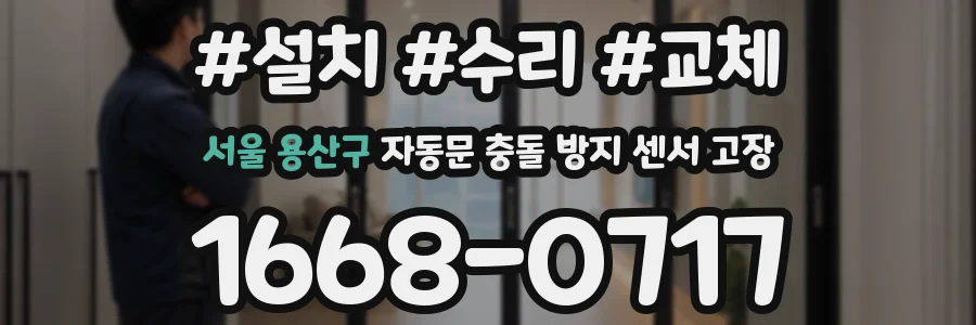 서울 용산구 자동문 충돌 방지 센서 고장