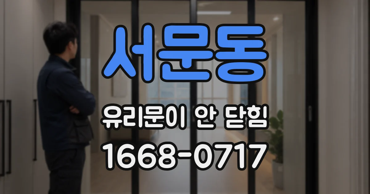 서문동 유리문이 안 닫힘