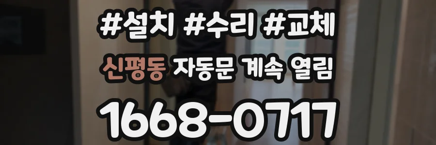 신평동 자동문 계속 열림