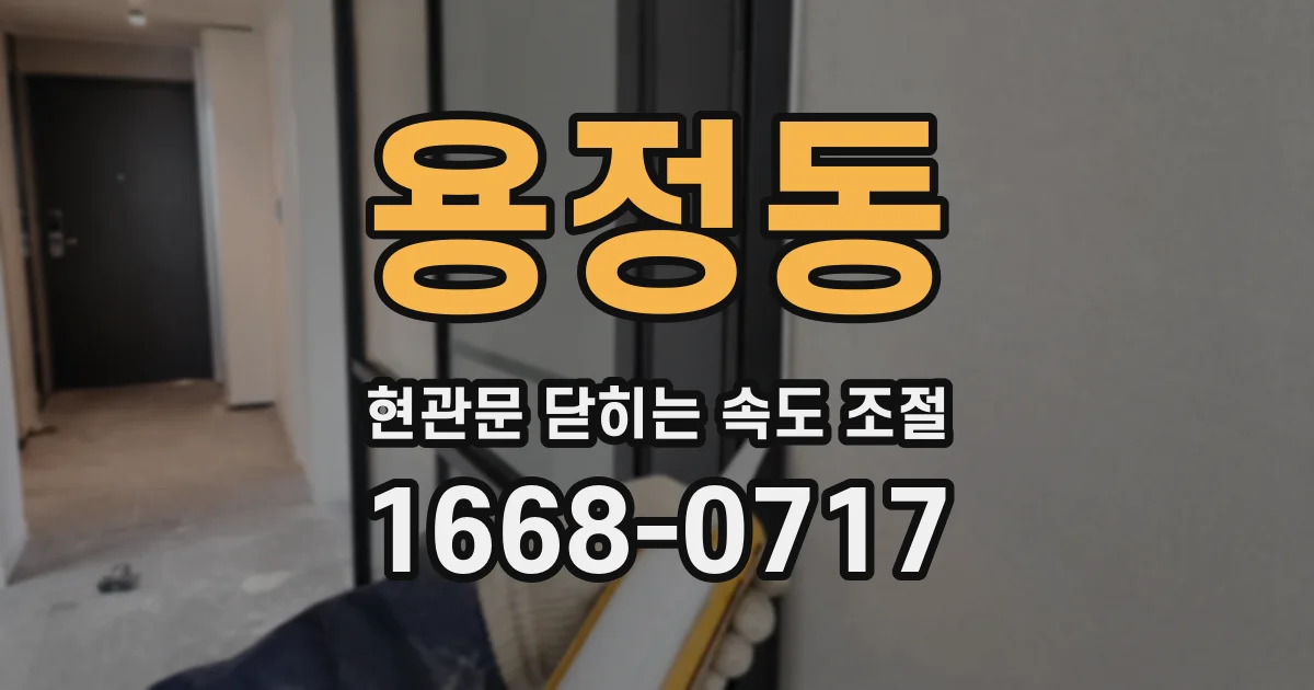 용정동 현관문 닫히는 속도 조절
