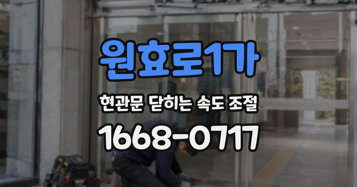 원효로1가 현관문 닫히는 속도 조절