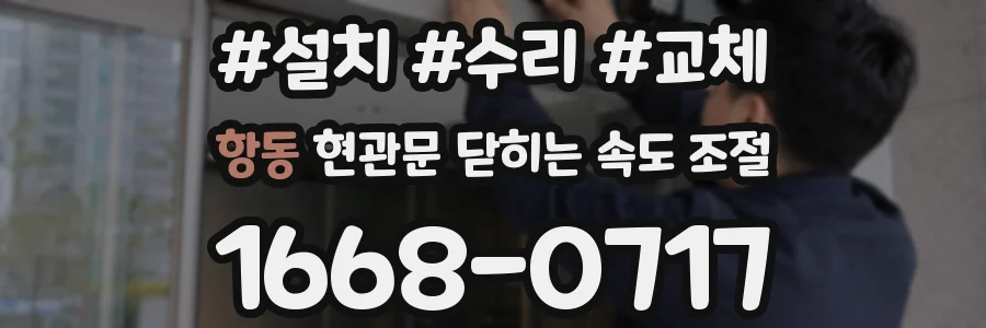 항동 현관문 닫히는 속도 조절