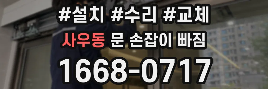 사우동 문 손잡이 빠짐