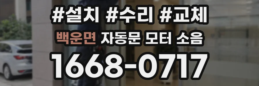 백운면 자동문 모터 소음