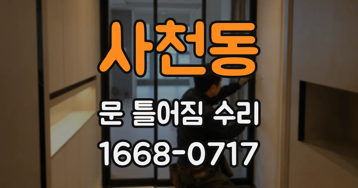 사천동 문 틀어짐 수리