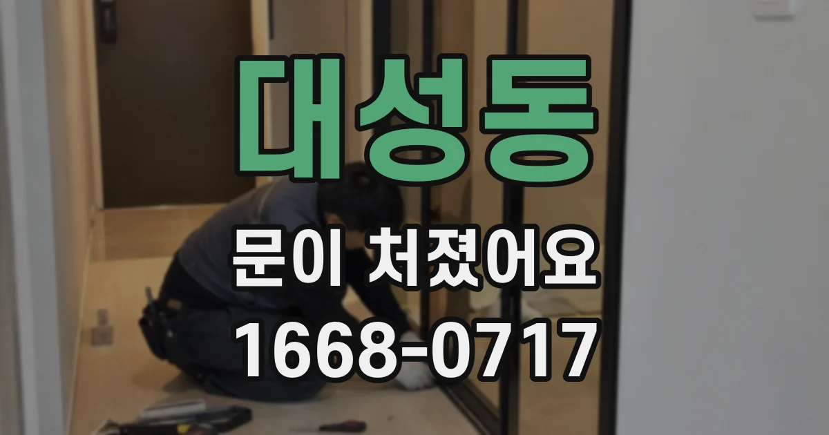 대성동 문이 처졌어요