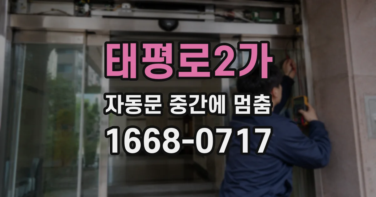 태평로2가 자동문 중간에 멈춤
