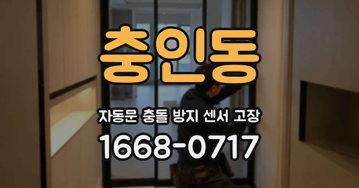 충인동 자동문 충돌 방지 센서 고장
