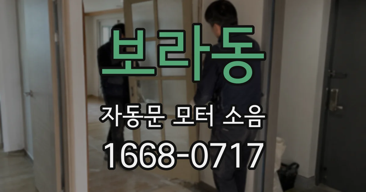 보라동 자동문 모터 소음