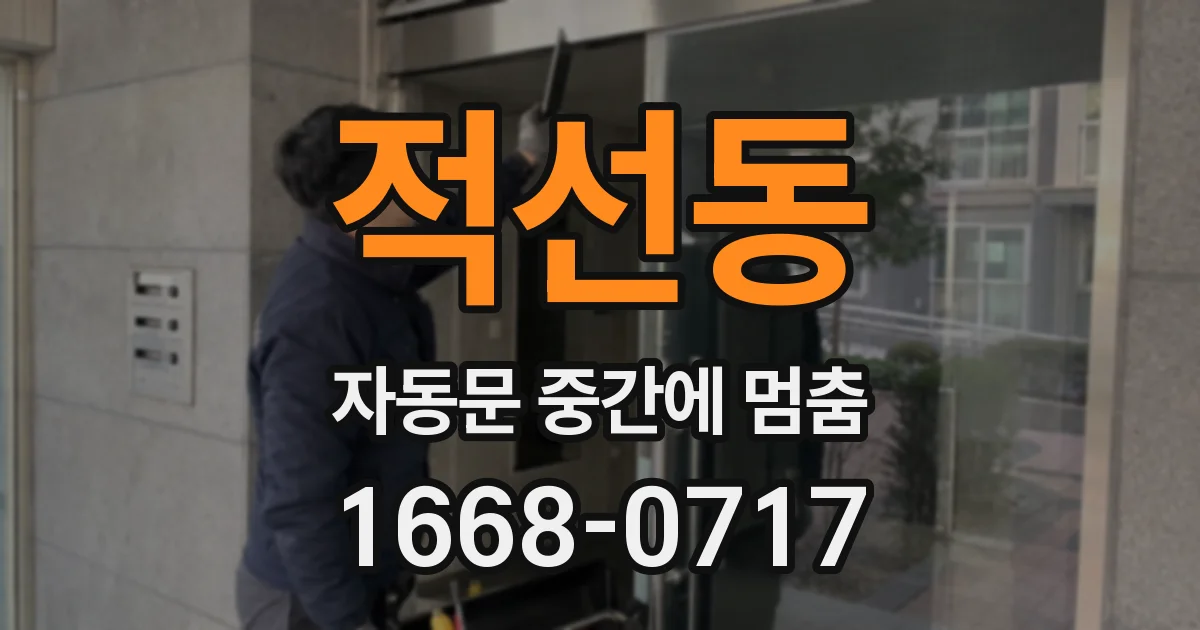 적선동 자동문 중간에 멈춤
