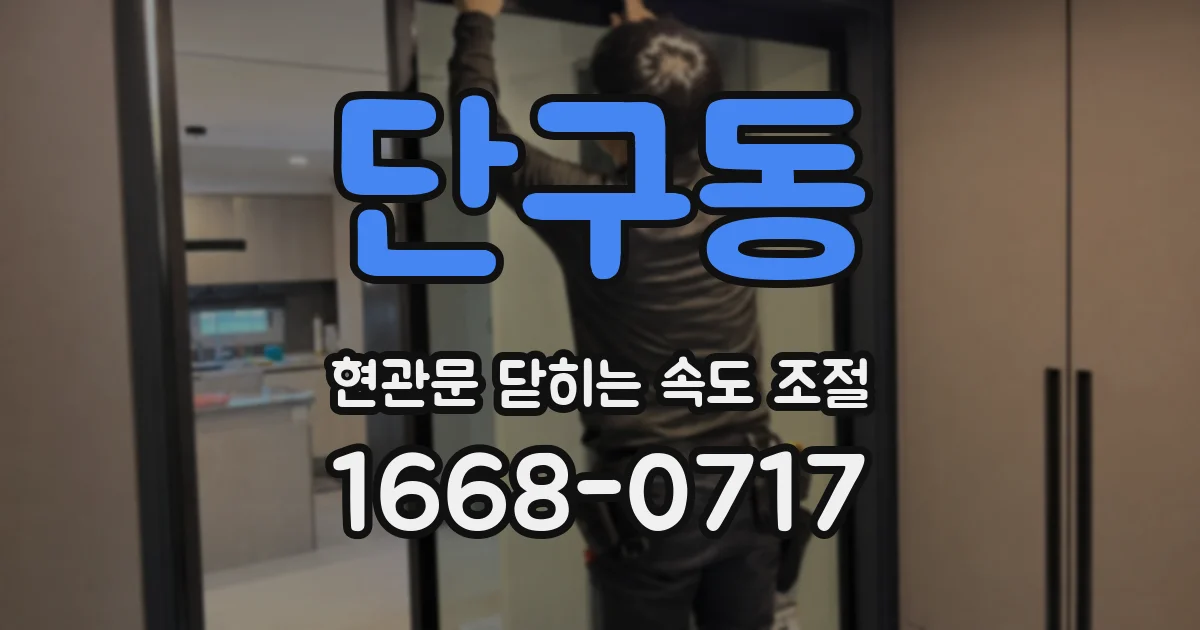 단구동 현관문 닫히는 속도 조절