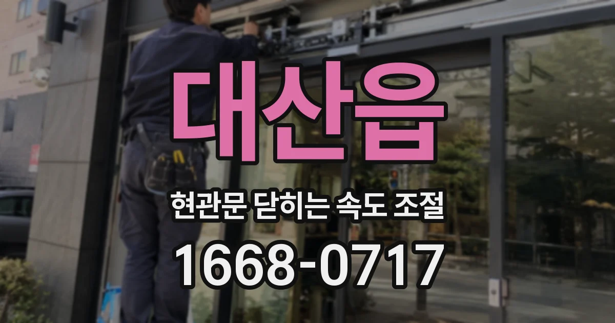 대산읍 현관문 닫히는 속도 조절