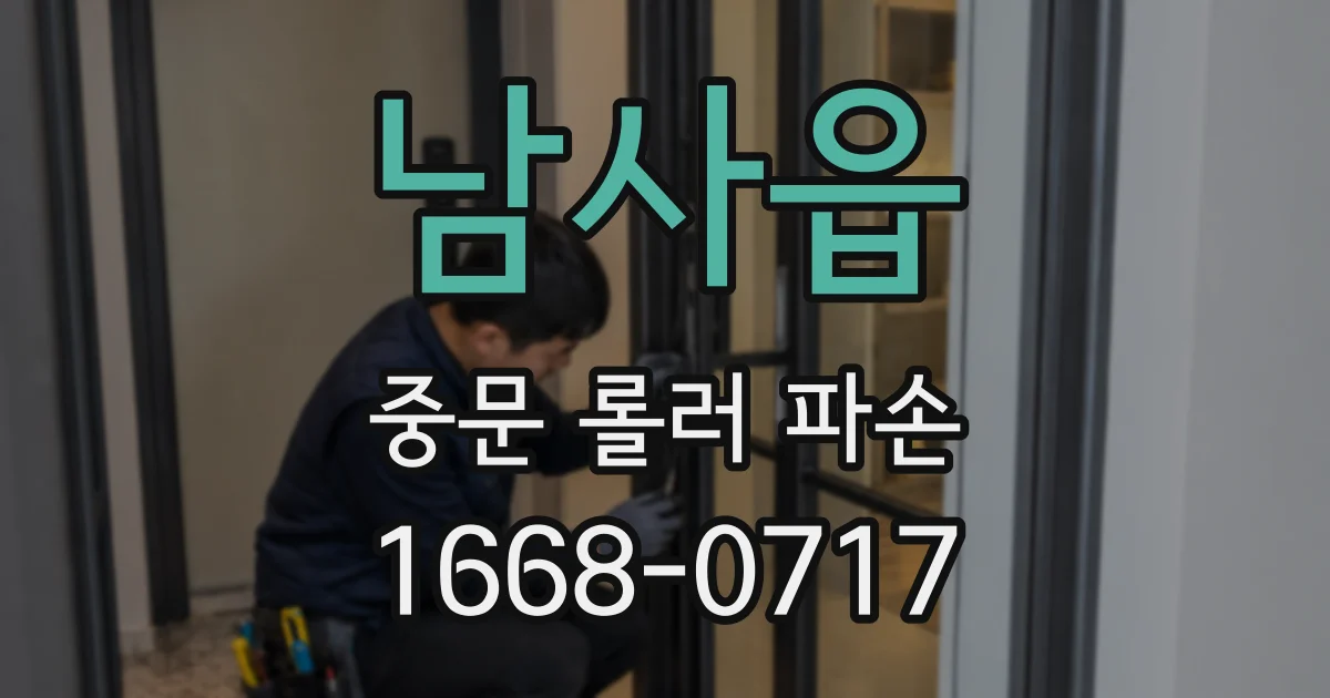 남사읍 중문 롤러 파손