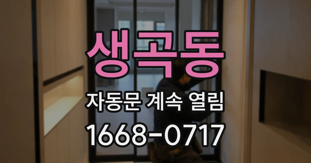 생곡동 자동문 계속 열림