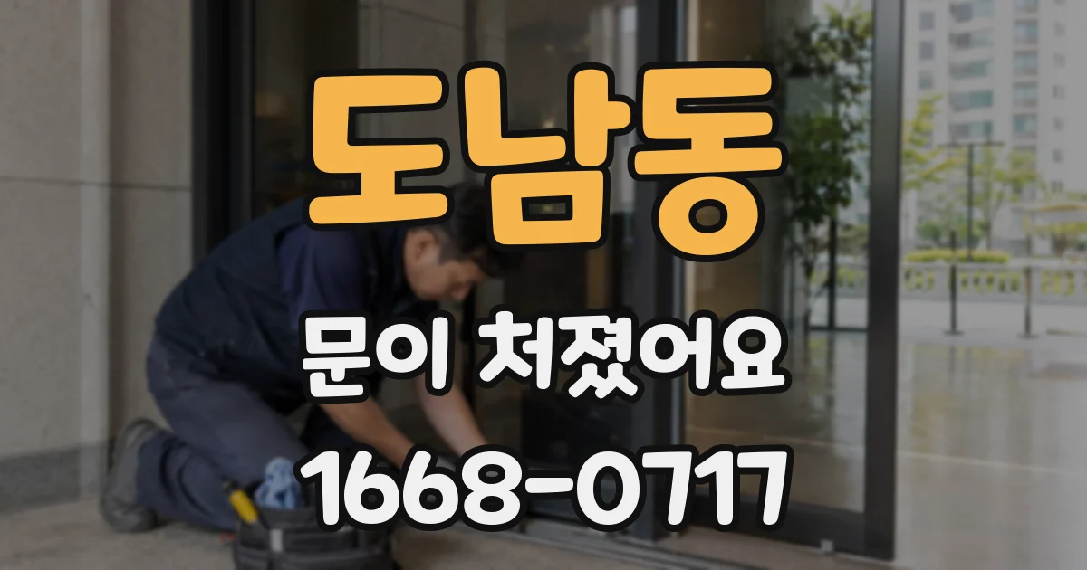 도남동 문이 처졌어요