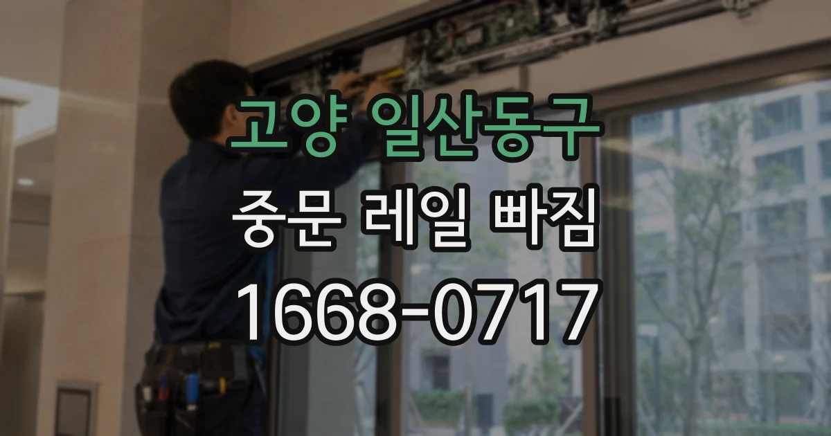 고양 일산동구 중문 레일 빠짐