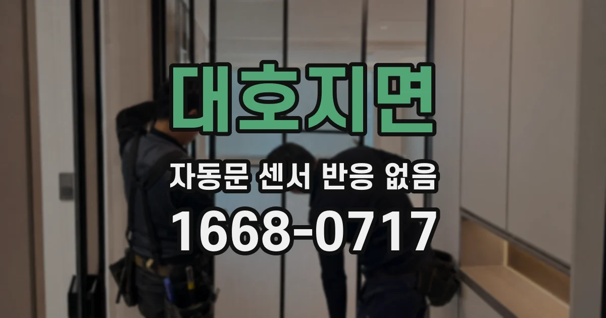 대호지면 자동문 센서 반응 없음