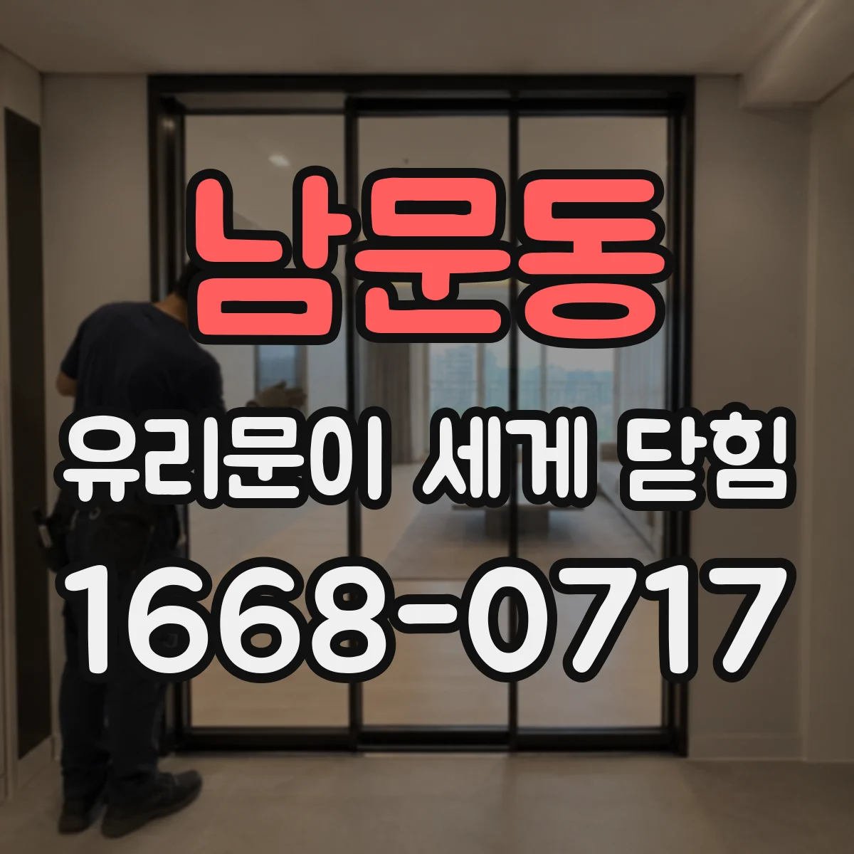 남문동 유리문이 세게 닫힘
