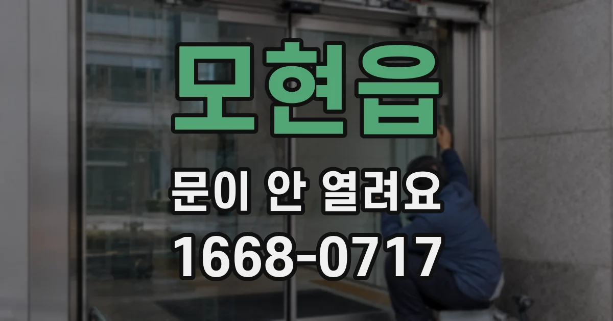 모현읍 문이 안 열려요