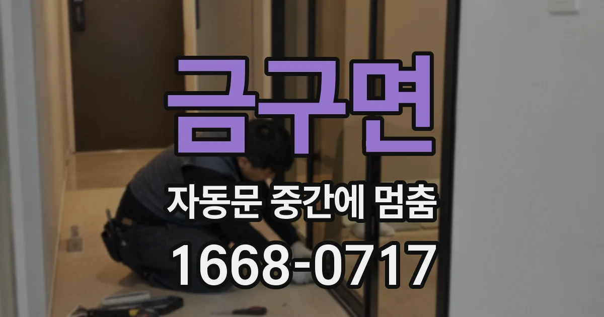 금구면 자동문 중간에 멈춤