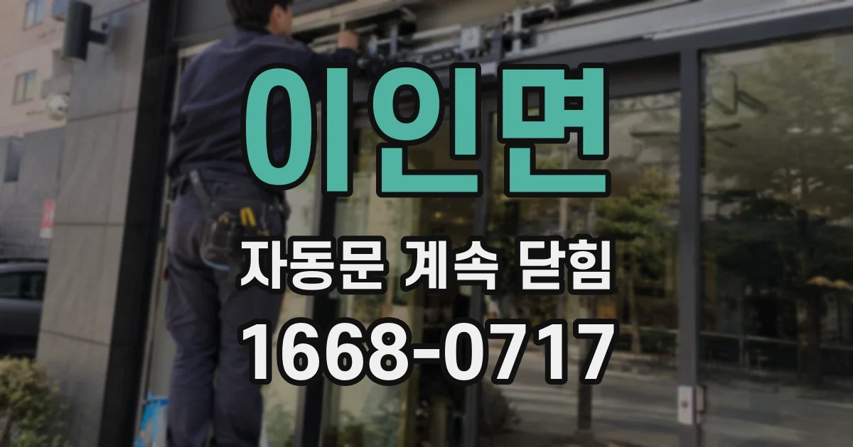 이인면 자동문 계속 닫힘