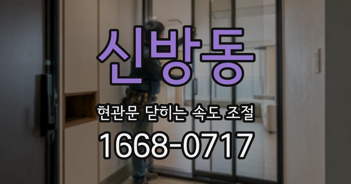 신방동 현관문 닫히는 속도 조절