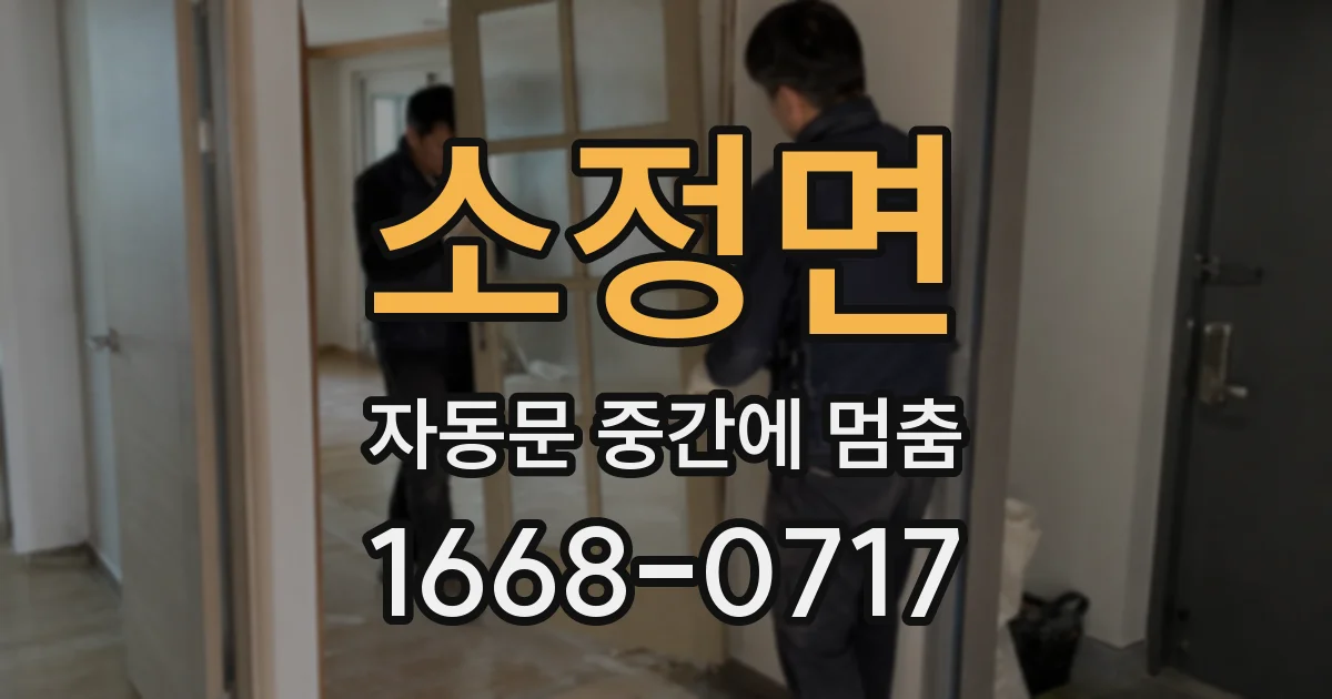 소정면 자동문 중간에 멈춤