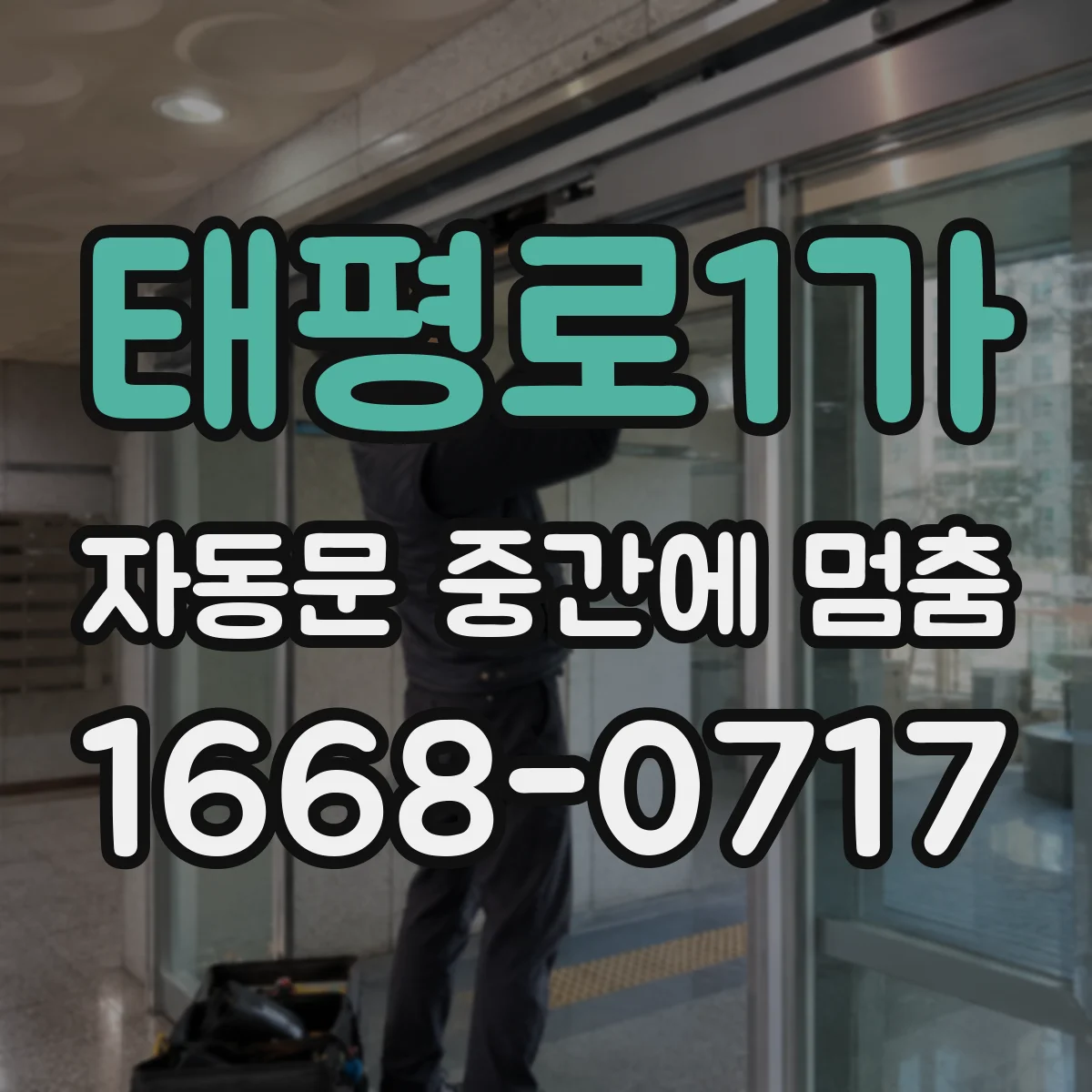 태평로1가 자동문 중간에 멈춤