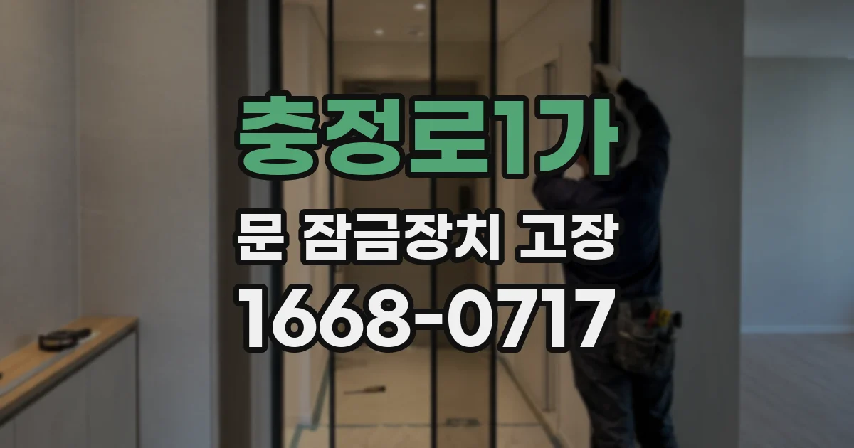 충정로1가 문 잠금장치 고장